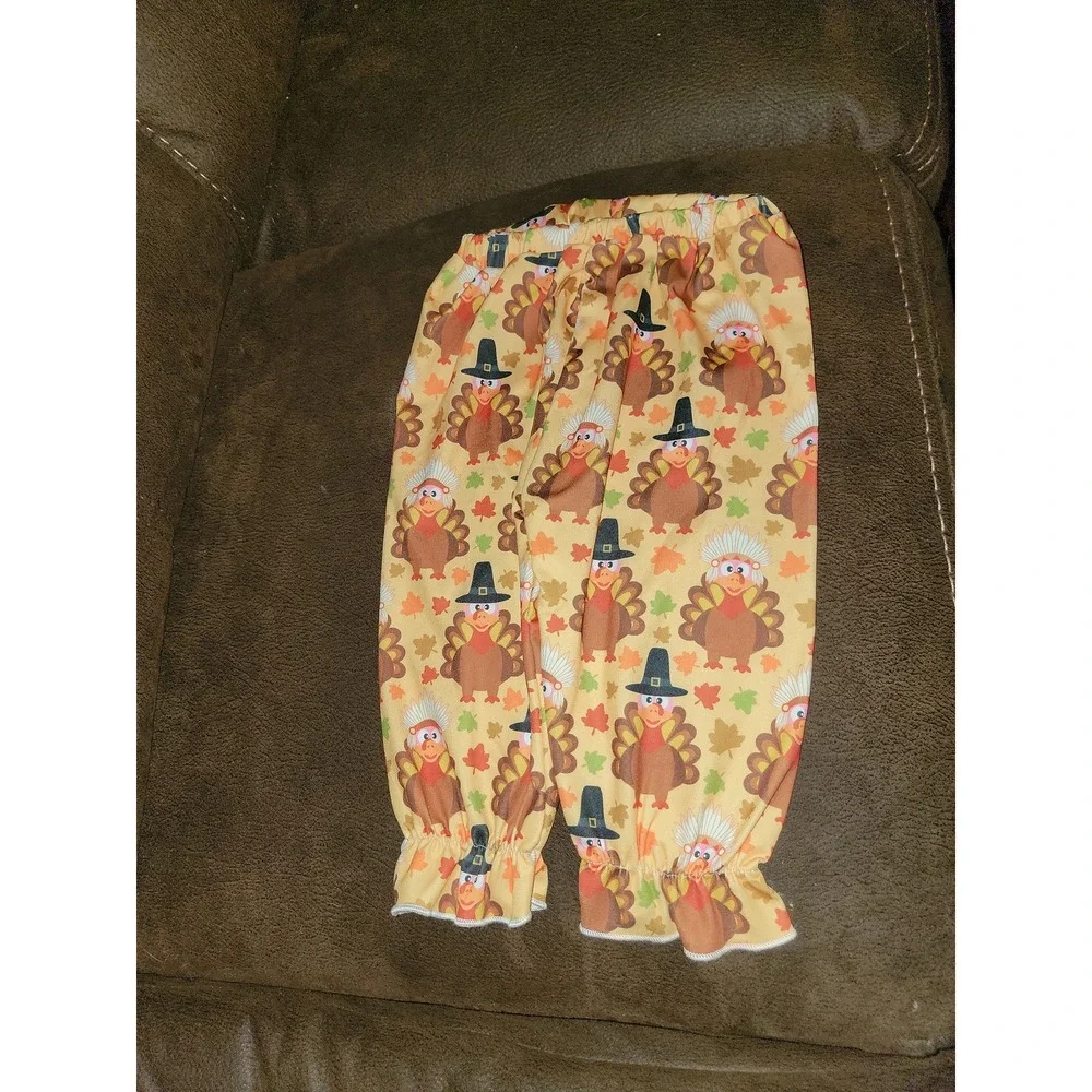 Boutique fall Thanksgiving turkey outfit‎ size 12 months bodysuit pants headband